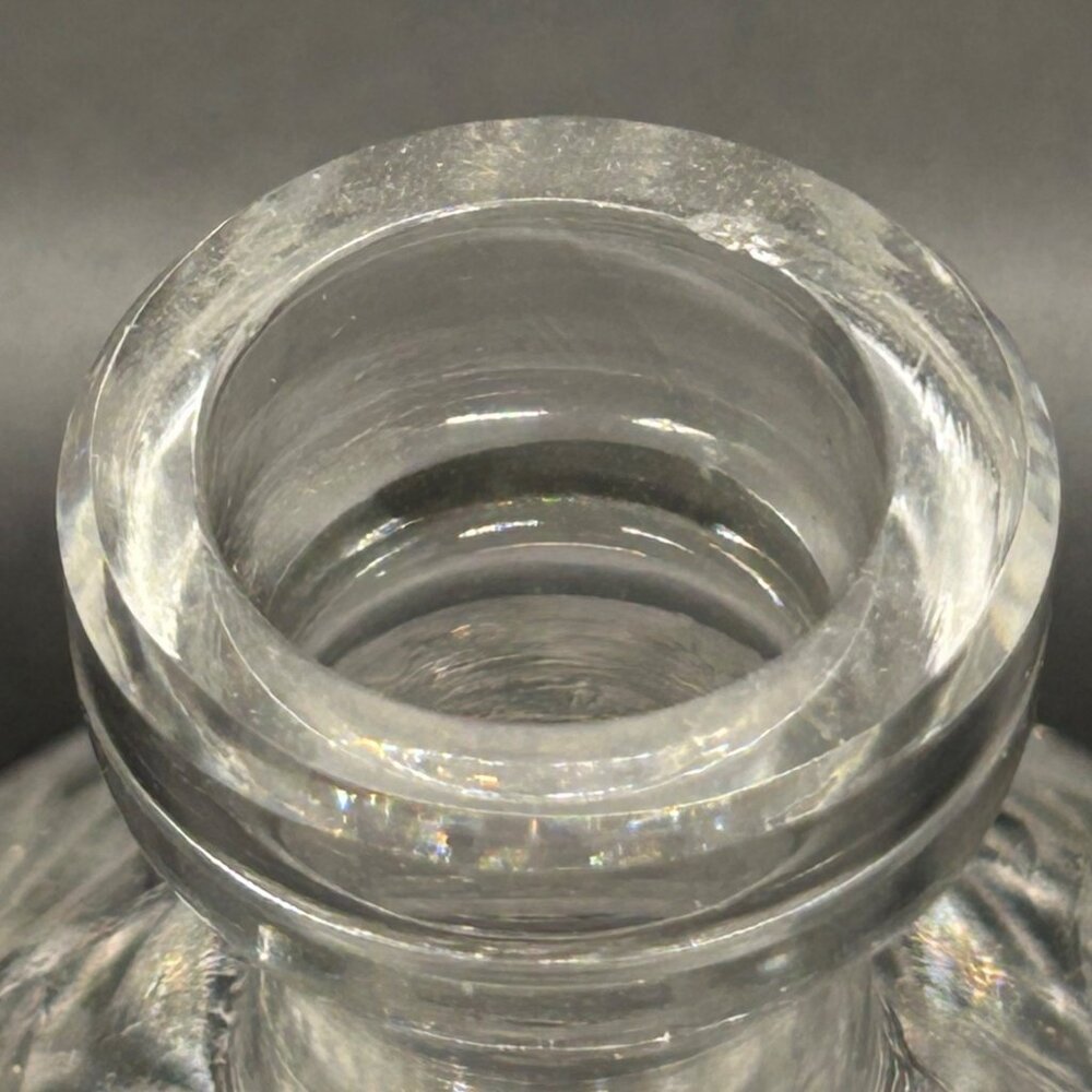 Vintage Cut glass Perfume Bottle Glass Stopper Dauber Diamond Cut Vanity Decor - Picture 7 of 15